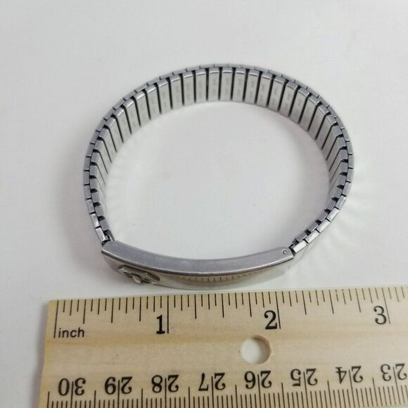 Vintage Speidel ID Stretch Bracelet Medical Info Hinged Locket Panel Silver Tone - Picture 6 of 8